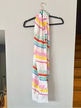 Kate Spade New York Rainbow Striped Cape Oblong Scarf Wrap